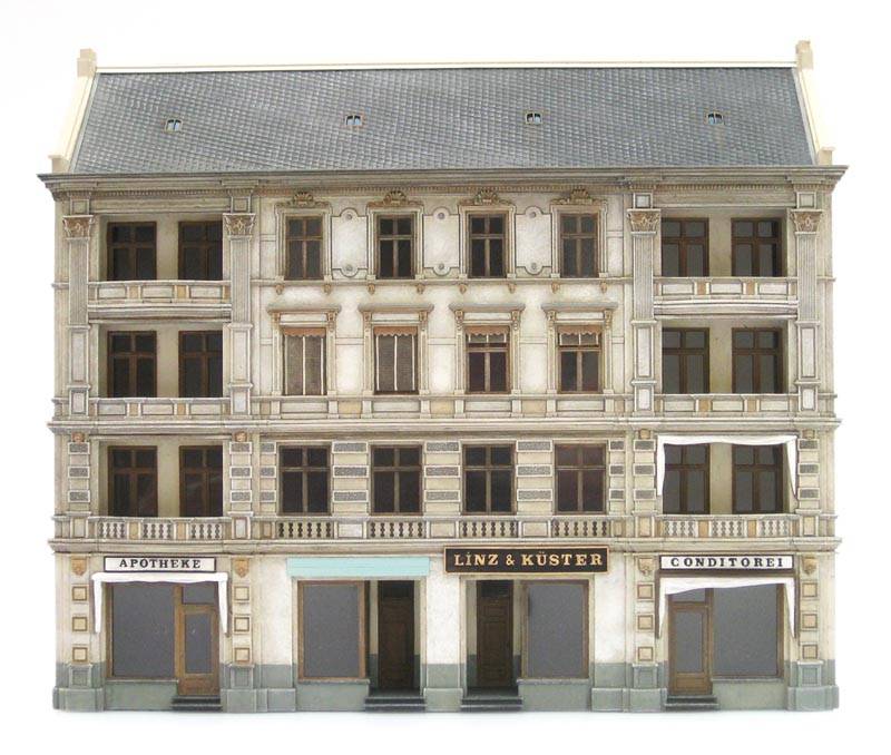 Facade of Linz & Küster store, 1:87, resin kit, unpainted