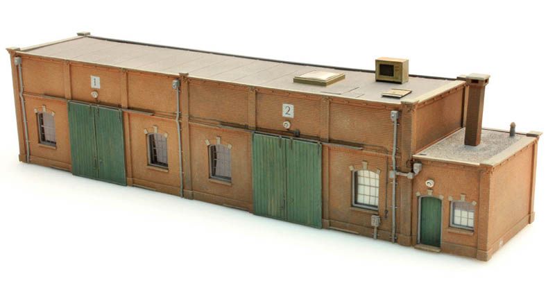 Lagergebäude Halbmodell, 1:87, Bausatz aus Resin, unlackiert