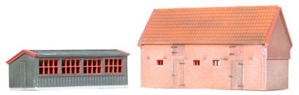 Hünner- und Schweinestall, 1:160, Bausatz aus Resin, unlackiert