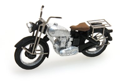 Motorrad Triumph zivil, silber, 1:87 Fertigmodell aus Resin, lackiert