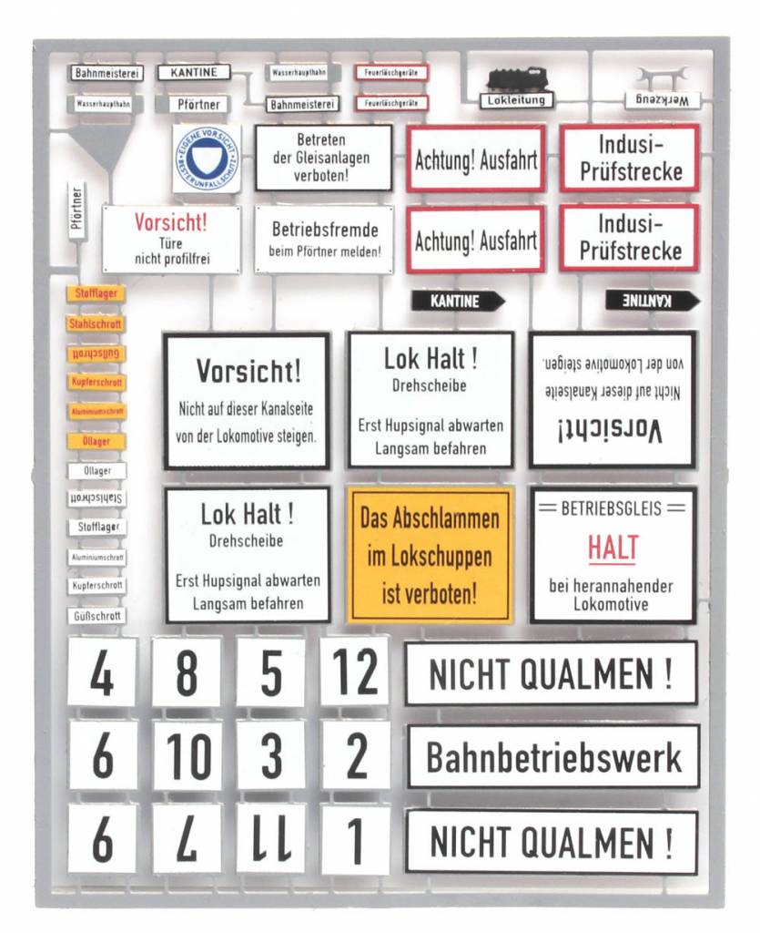 Betriebswerkschilder III-IV 1:87 Bausatz