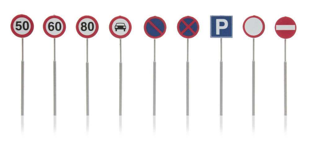 Dutch traffic signs, 9 pcs