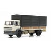 DAF tilt-cab 1987 open bed truck with canvas white