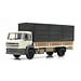 DAF tilt-cab 1987 open bed truck with canvas white