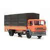 DAF tilt-cab 1987 open bed truck with canvas orange