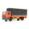 DAF tilt-cab 1987 open bed truck with canvas orange