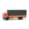 DAF tilt-cab 1987 open bed truck with canvas orange