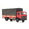 DAF tilt-cab 1982 open bed truck with canvas red