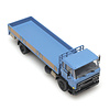 DAF tilt-cab 1982 open bed truck with canvas blue