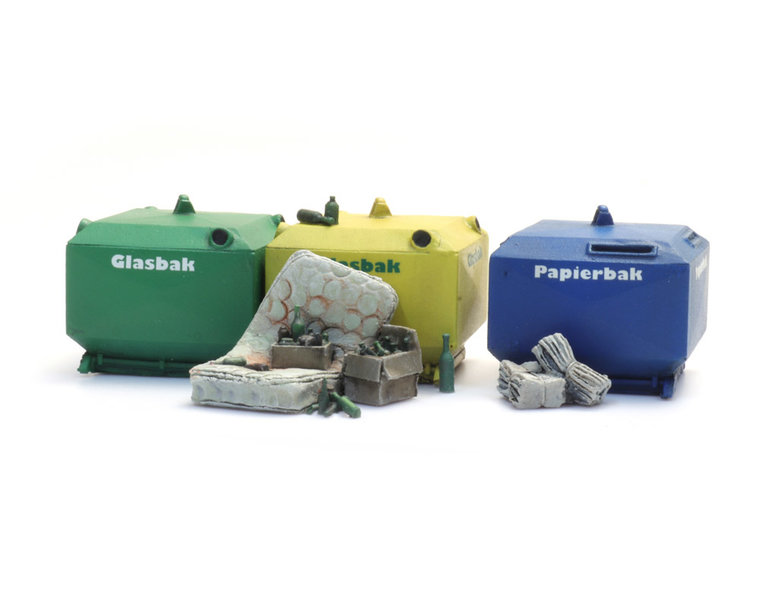 Glass and paper recycling containers