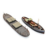 Canal steamer towing craft and towed barge, 1:160 resin kit