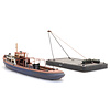 Barge and pontoon, 1:160 resin kit