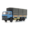 DAF tilt-cab 1982, tandem-axle, open bed truck with canvas, blue