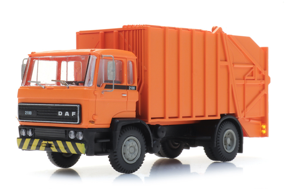 DAF kantelcabine 1982, vuilniswagen, oranje