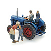 Boerenfamilie op de tractor