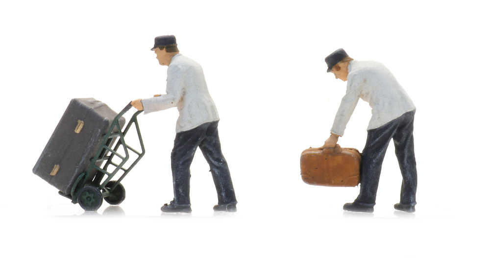 Platform staff with luggage, unpainted