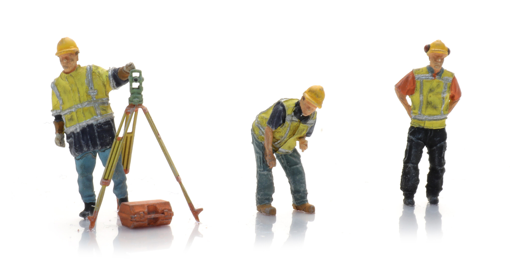 Track surveyors with theodolite post-1990