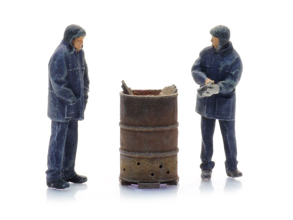 Baanwerkers met vuurton