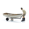 Sailing boat Optimist + trailer + figure