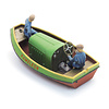 Frisian steel motor boat, waterline + 2 figures