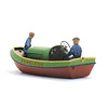 Frisian steel motor boat, waterline + 2 figures