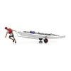 Sailing boat Laser on trailer + figure