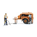 Compressor Trailer with jackhammer + 2 figures