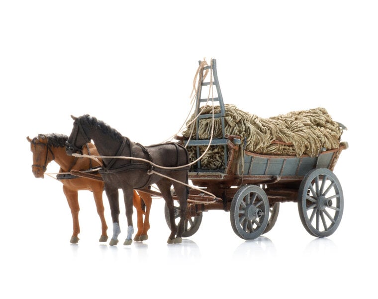 Northern European hay wagon loaded