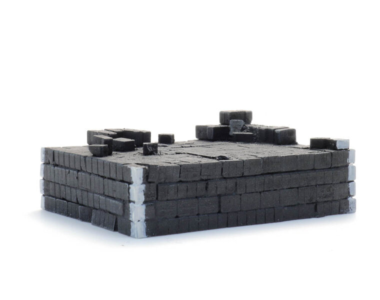 Stack of briquettes depot, broken down