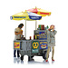 NYC hot dog cart + two figures