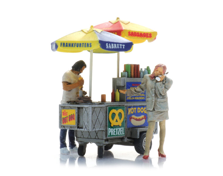 Hot Dog-Wagen + 2 Figuren