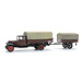 Opel Blitz 6 flatbed truck and trailer with tarpaulin