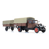 Opel Blitz 6 flatbed truck and trailer with tarpaulin