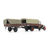 Opel Blitz 6 flatbed truck and trailer with tarpaulin