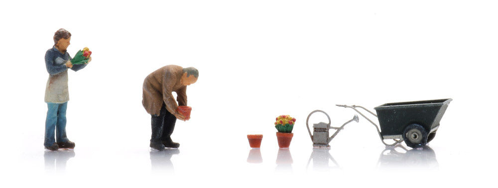 Florists with garden tools