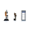 Dutch phone booth 1960s-70s + two figures