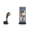 Dutch phone booth 1960s-70s + two figures