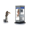 Dutch phone booth 1960s-70s + two figures