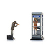 Dutch phone booth 1960s-70s + two figures