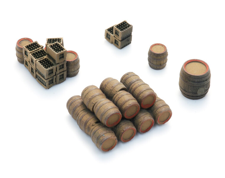 Truckload wooden beer barrels