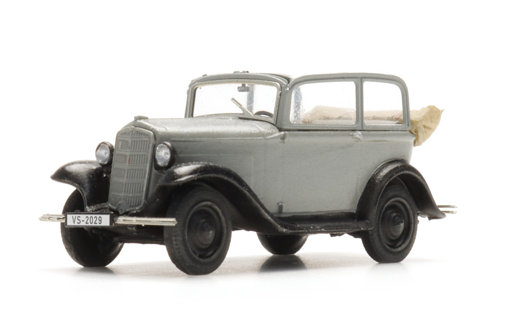 Opel P4 kap omlaag, grijs