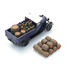 Truckload wooden beer barrels