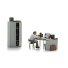Kantoorinterieur met figuur