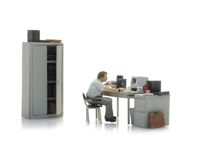 Office interior with figur