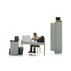 Kantoorinterieur met figuur