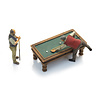 Billiard table with 2 figures