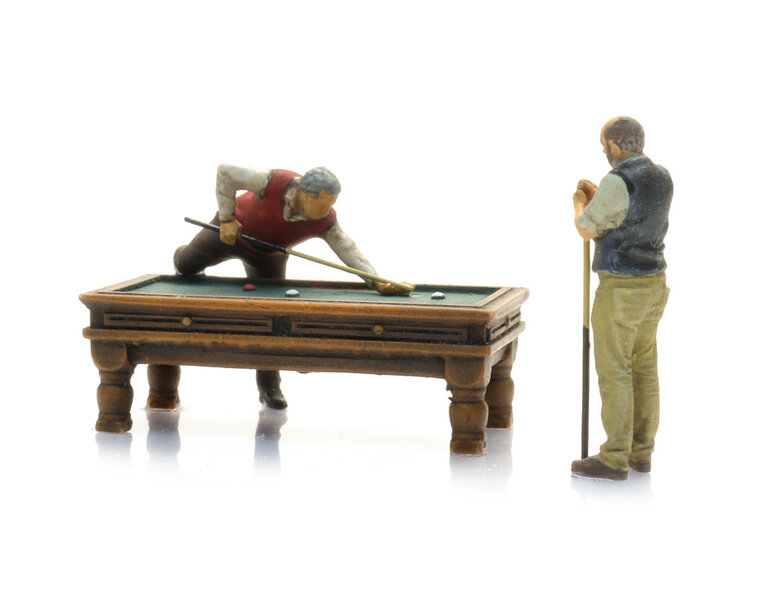 Billiard table with 2 figures