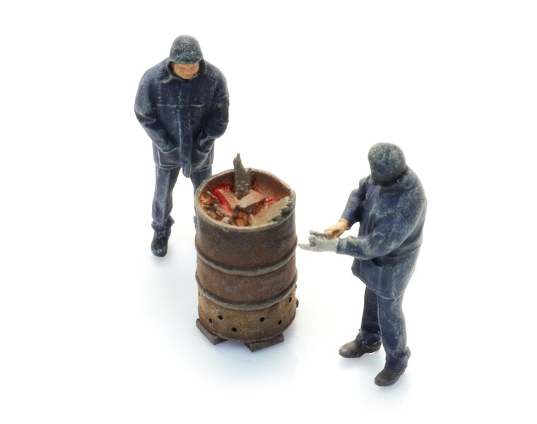 Baanwerkers met vuurton