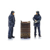 Trackworkers with burn barrel
