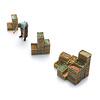 Market trader with crates
